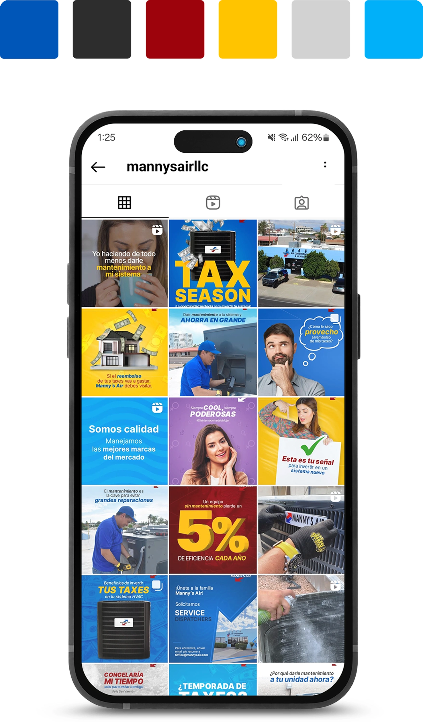 Feed de Instagram en celular