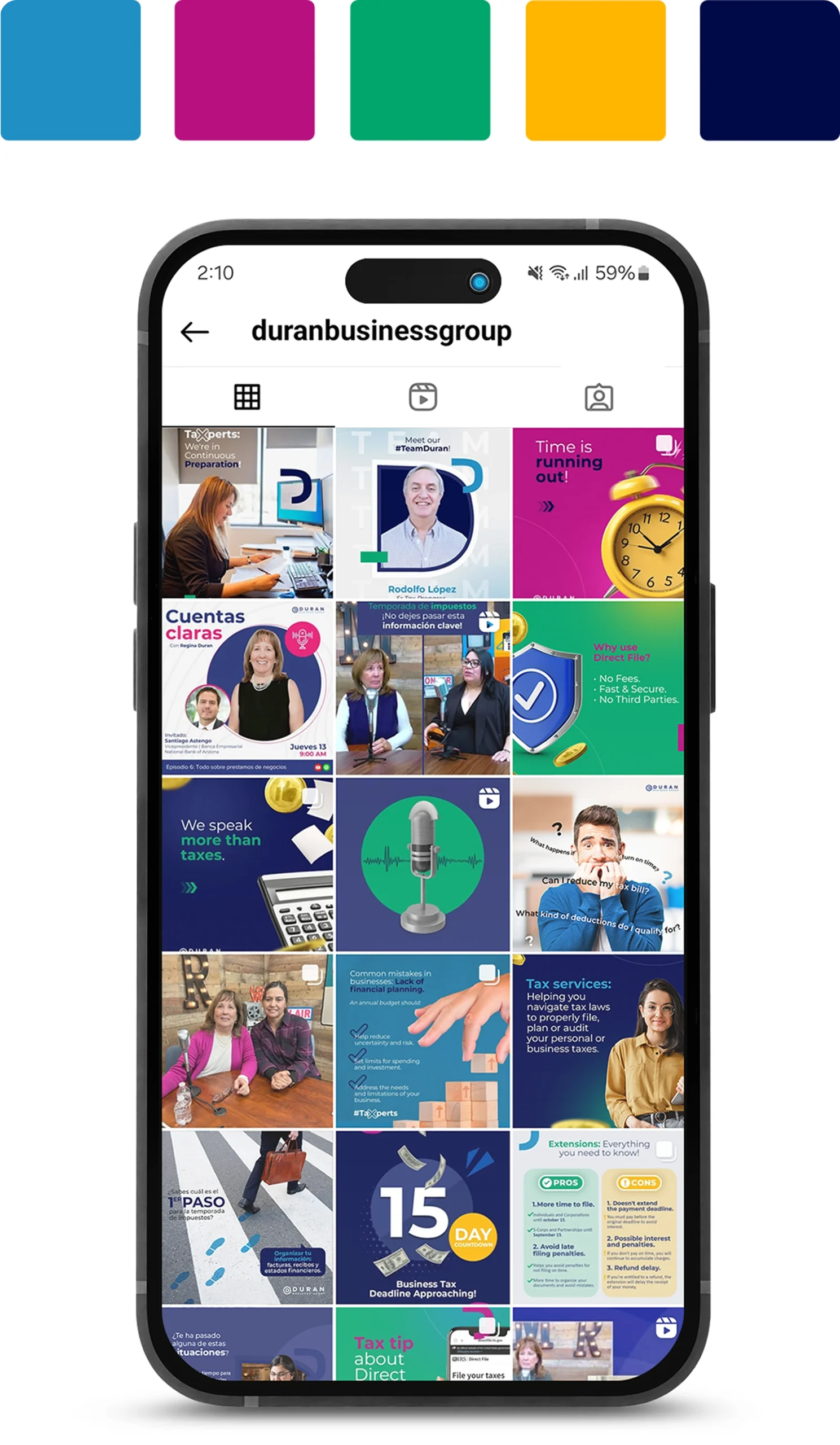 Feed de Instagram en celular