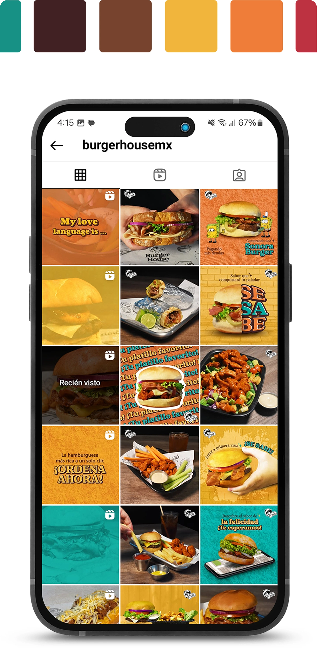 Feed de Instagram en celular