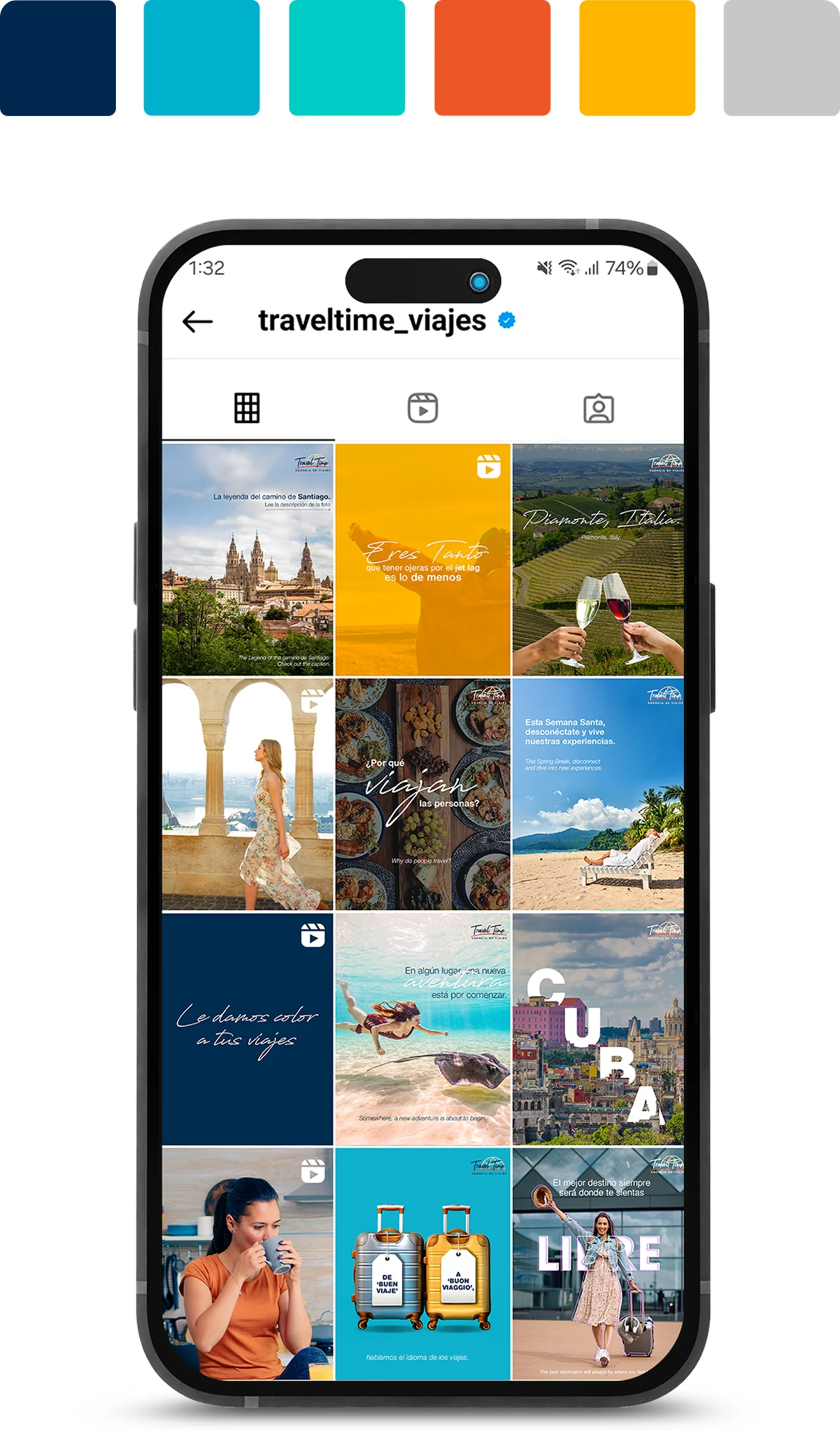 Feed de Instagram en celular