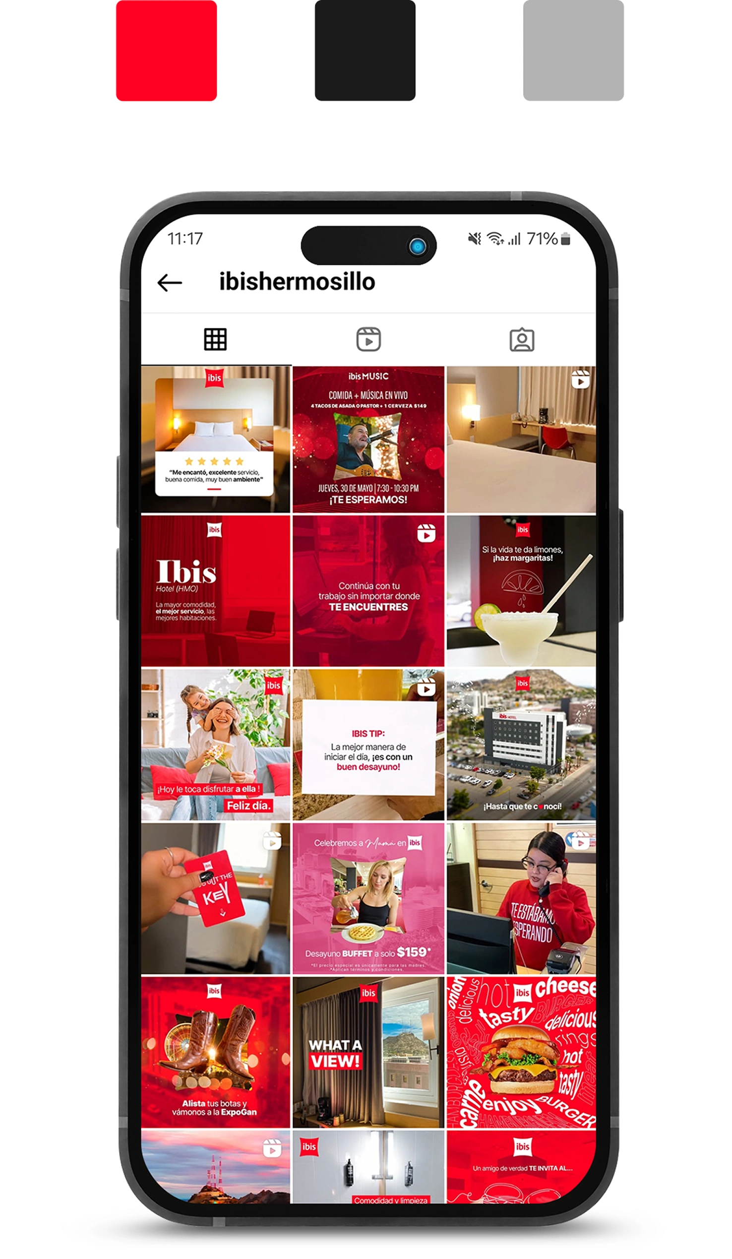 Feed de Instagram en celular