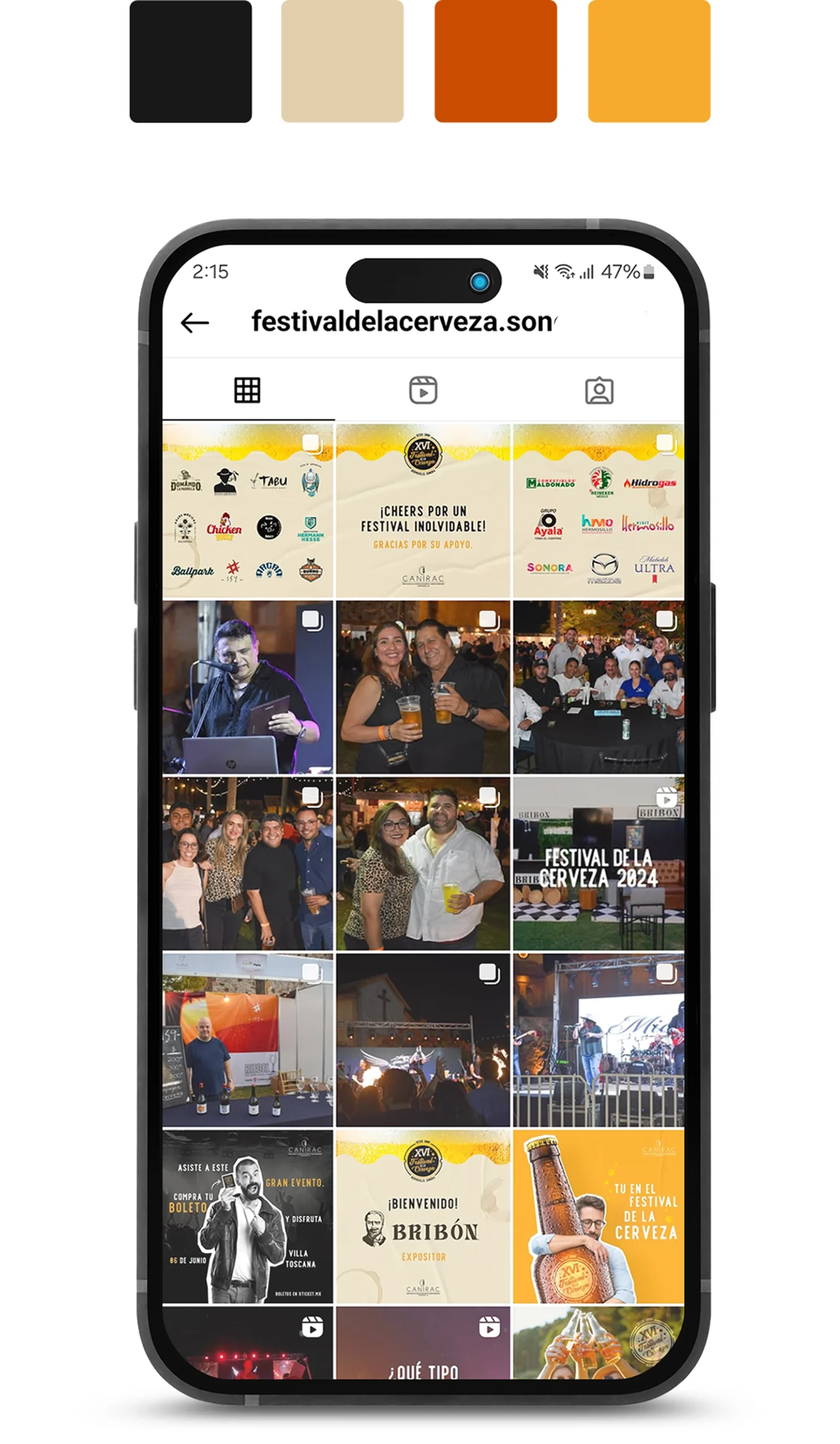 Feed de Instagram en celular