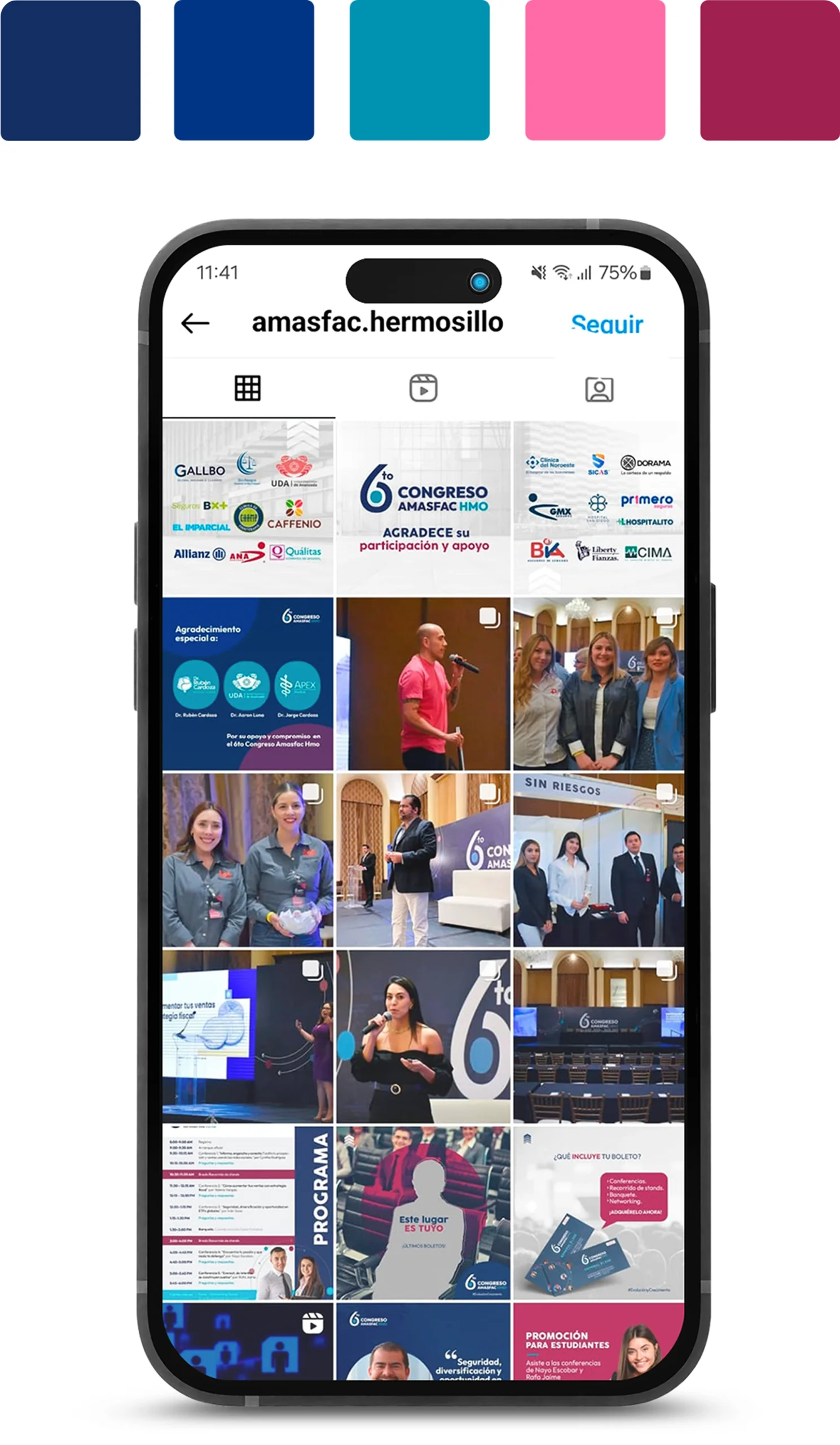 Feed de Instagram en celular